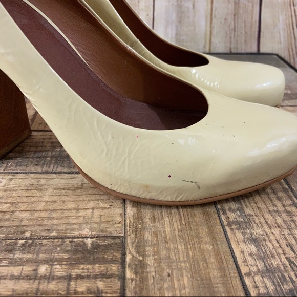 Aldo Cream Wooden boxed toe heels size 39 - Picture 2 of 11
